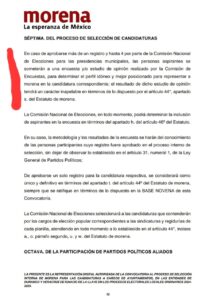 Convocatoria de Morena para elegir candidaturas.