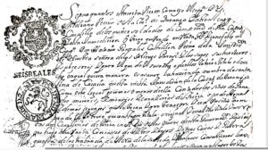 Antiguo documento de Canatlán.