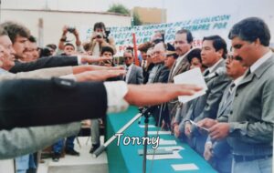 Toma de protesta a los integrantes del Consejo Municipal de Nuevo Ideal, año 1989.